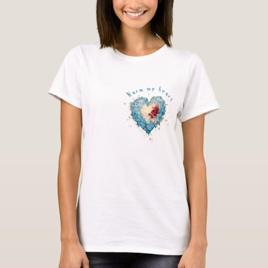 Ice Heart and Rose, personalisiert T-Shirt (Vorderseite)