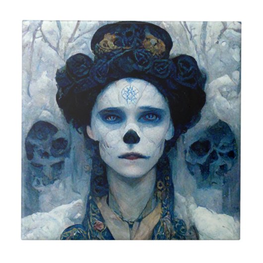 Ice Hexe 5 Fantasy Sci-Fi Fliese (Vorderseite)