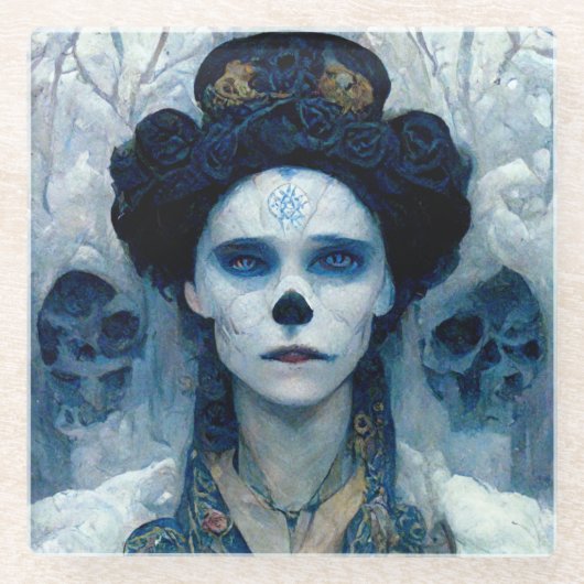 Ice Hexe 5 Fantasy Sci-Fi Glasuntersetzer (Vorderseite)