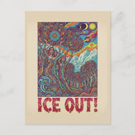 Ice Hippie People Out Protest Postkarte (Vorderseite)