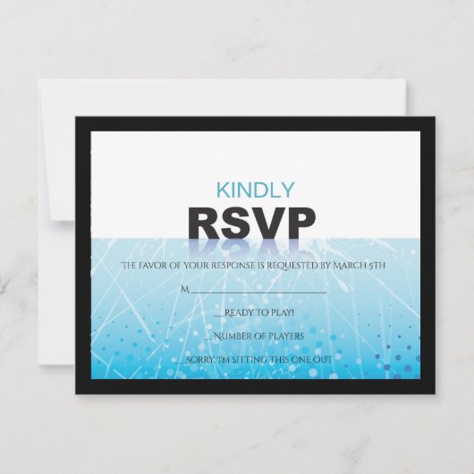 ICE HOCKEY Bar Bat Mitzvah Reply RSVP Card Einladung (Vorderseite)