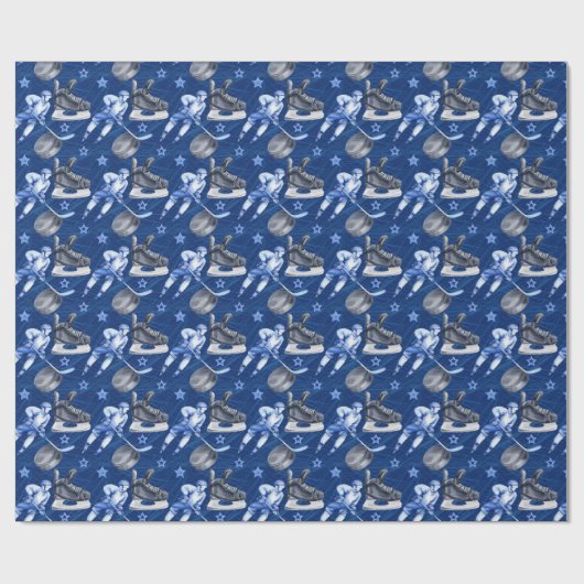 Ice Hockey Birthday Party Geschenkpapier (Flach)