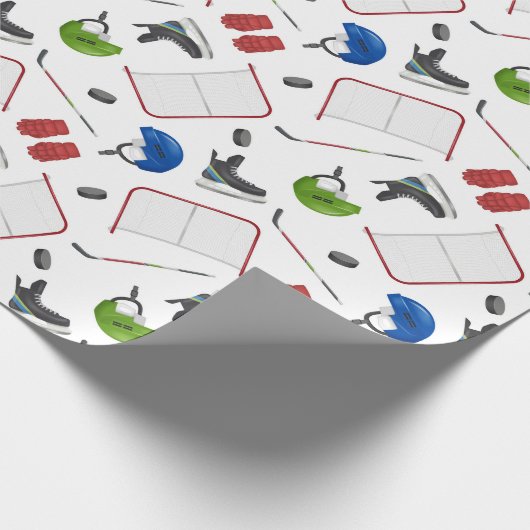 Ice Hockey Birthday Party Geschenkpapier (Ecke)