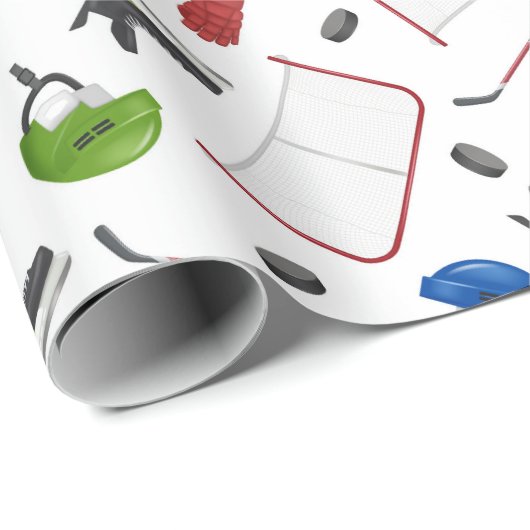 Ice Hockey Birthday Party Geschenkpapier (Rolleneckpunkt)