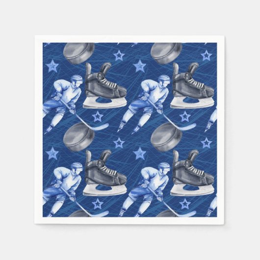 Ice Hockey Birthday Party Serviette (Vorderseite)