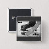 Ice Hockey Coach Vielen Dank Button (Vorne & Hinten)