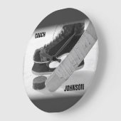 Ice Hockey Coach Vielen Dank Große Wanduhr (Winkel)