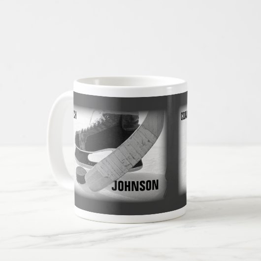 Ice Hockey Coach Vielen Dank Kaffeetasse (Vorderseite Links)
