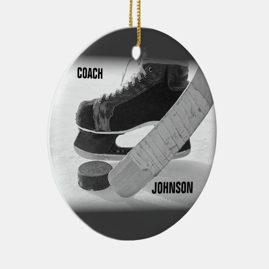 Ice Hockey Coach Vielen Dank Keramikornament (Rechts)