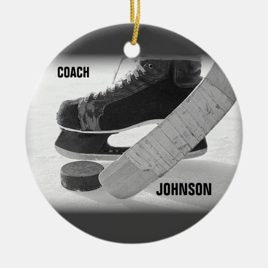 Ice Hockey Coach Vielen Dank Keramikornament (Vorne)