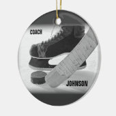Ice Hockey Coach Vielen Dank Keramikornament (Links)
