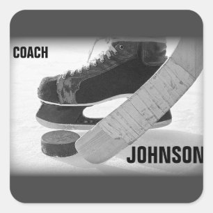 Ice Hockey Coach Vielen Dank Quadratischer Aufkleber