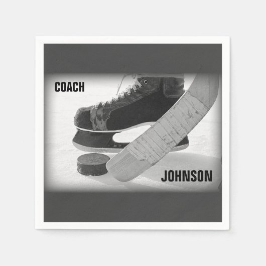 Ice Hockey Coach Vielen Dank Serviette (Vorderseite)