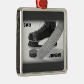 Ice Hockey Coach Vielen Dank Silbernes Ornament (Rechts)