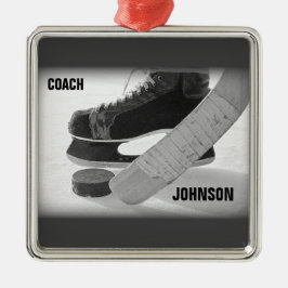 Ice Hockey Coach Vielen Dank Silbernes Ornament