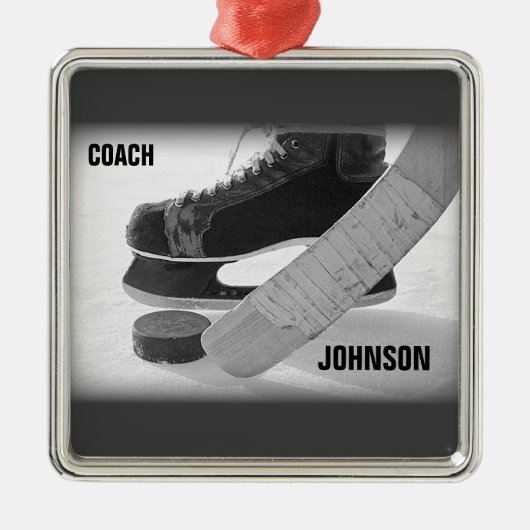 Ice Hockey Coach Vielen Dank Silbernes Ornament (Vorne)
