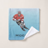 Ice Hockey Design Badetuch Set (Waschlappen)