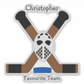 Ice Hockey Design Personalisiert Aufkleber (Vorderseite)