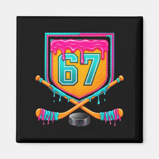 Ice Hockey Drip Number 67 Ice Hockey Player Magnet (Vorne)