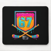 Ice Hockey Drip Number 67 Ice Hockey Player Mousepad (Vorne)