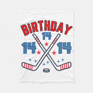 Ice Hockey Fourteen Birthday Boy 14th Party Boys A Fleecedecke