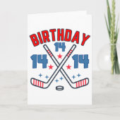 Ice Hockey Fourteen Birthday Boy 14th Party Boys A Karte (Vorderseite)