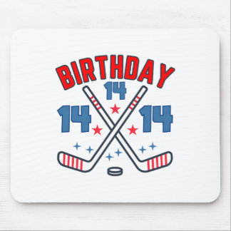 Ice Hockey Fourteen Birthday Boy 14th Party Boys A Mousepad