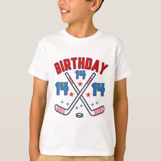 Ice Hockey Fourteen Birthday Boy 14th Party Boys A T-Shirt