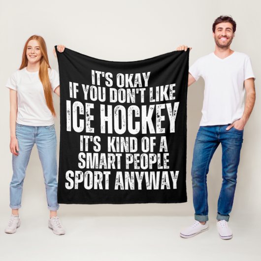 ICE HOCKEY FUNNY QUOTES FLEECEDECKE (Beispiel)