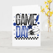 Ice Hockey Game Day Hockey Mom Retro Blue And Blac Karte (Gelbe Blume)