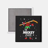 Ice Hockey Gnome Red Buffalo Plaid Matching Family Magnet (Vorderseite/Rückseite)