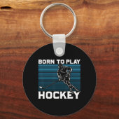 Ice Hockey Goalie Geschenkidee Geboren Hockey spie Schlüsselanhänger (Vorderseite)