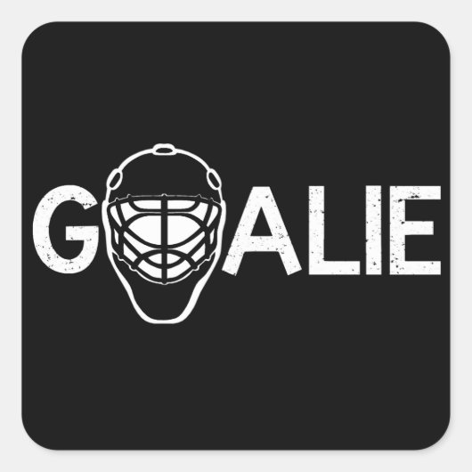 Ice Hockey Goalie Quadratischer Aufkleber (Vorderseite)