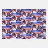 Ice Hockey Goalie Thema Geschenkpapier Set (Vorderseite 2)