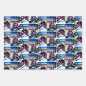 Ice Hockey Goalie Thema Geschenkpapier Set (Vorderseite)