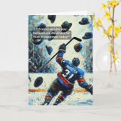 Ice Hockey Hat Trick of Happiness! Karte (Gelbe Blume)