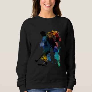 Ice Hockey Hockey Colorful Ice Hockey Player   4 Sweatshirt