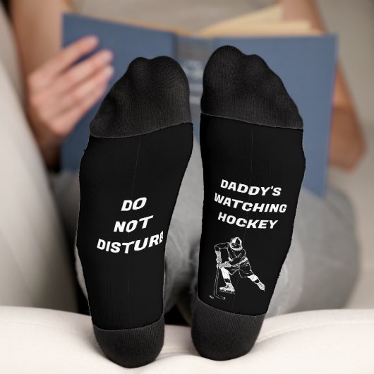 Ice Hockey Illustration & Fun Text Socks Socken (Unterseite)