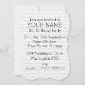 Ice Hockey Jersey Geburtstagsfeier Einladungen (Rückseite)