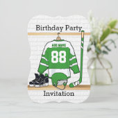 Ice Hockey Jersey Geburtstagsfeier Einladungen (Stehend Vorderseite)