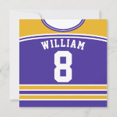 Ice Hockey Jersey Themed Party Einladung Vorlage (Rückseite)