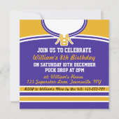 Ice Hockey Jersey Themed Party Einladung Vorlage (Vorderseite)