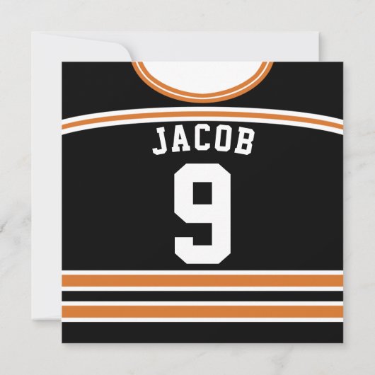 Ice Hockey Jersey Themed Party lädt Template ein Einladung (Rückseite)