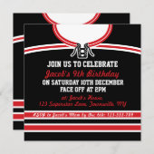 Ice Hockey Jersey Themed Party lädt Template ein Einladung (Vorne/Hinten)