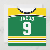 Ice Hockey Jersey Themed Party lädt Template ein Einladung (Rückseite)
