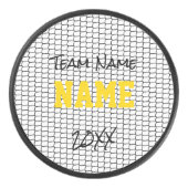 Ice Hockey Net Sports TEAM NAME JAHR Schwarzes Gol Eishockey Puck (Vorderseite)