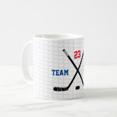 Ice Hockey Net Sticks Puck Custom Sports Team Kaffeetasse (Vorderseite Links)