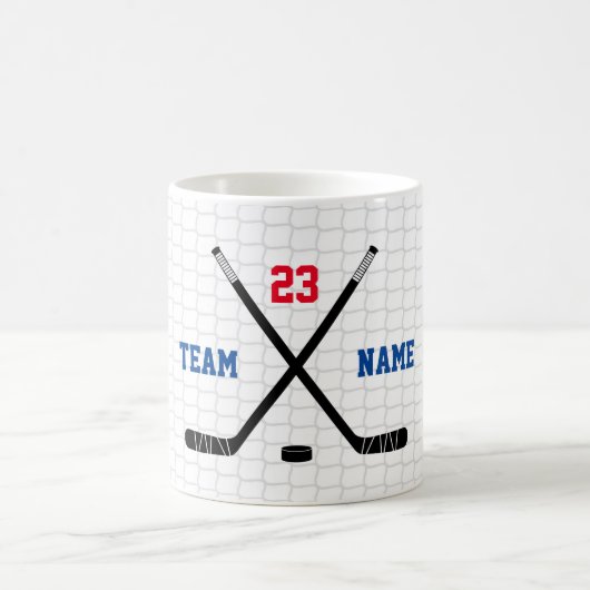 Ice Hockey Net Sticks Puck Custom Sports Team Kaffeetasse (Mittel)