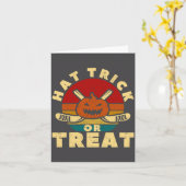 Ice Hockey Player Coach Halloween Pumpkin Hat Tric Karte (Gelbe Blume)