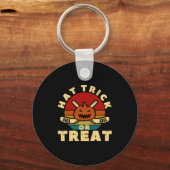 Ice Hockey Player Coach Halloween Pumpkin Hat Tric Schlüsselanhänger (Vorderseite)